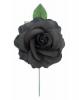 Flor Rosa Grande en Tela. 15cm. Negra