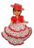 Poupée danseuse de flamenco avec chapeau andalou rouge. 25 cm