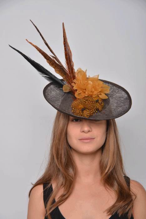 Headdress Diana. Pheasant Feathers and Guinea's Rooster
