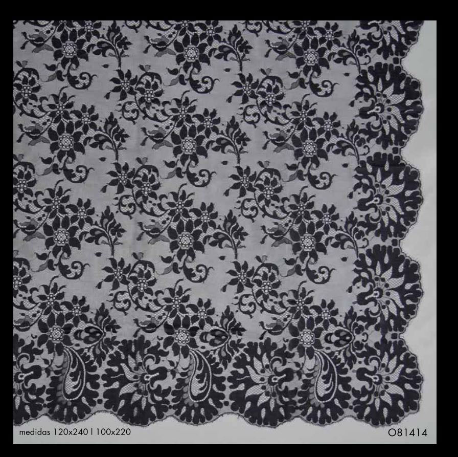 White Spanish Veil (Shawl) ref.0814146200102BCO. Measurements: 120x240 cm