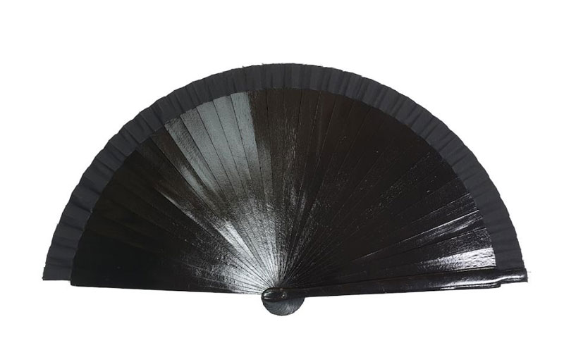 Plain black wooden fan