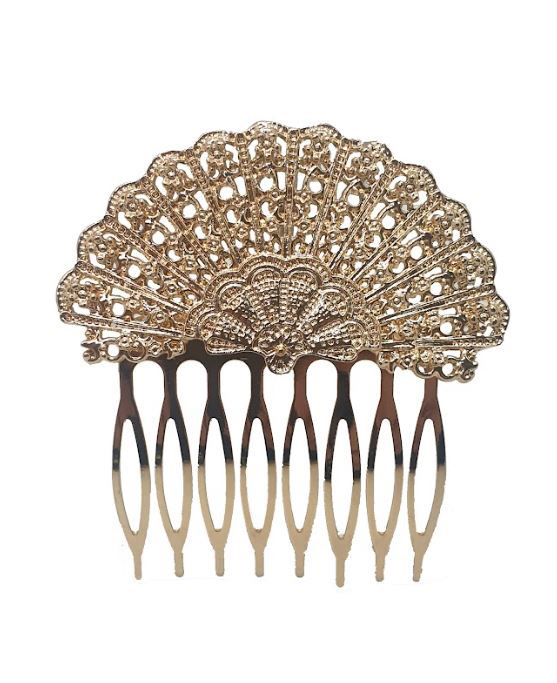 Mini Comb for Flamencas Made of Golden Metal