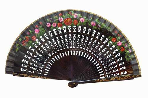 Fretwork fan painted on two faces. ref 2034