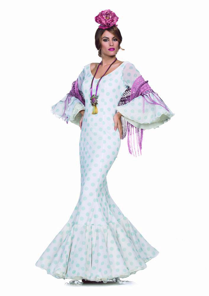 Flamenca Dress Capricho Lunar Turquesa model. 2017-2018