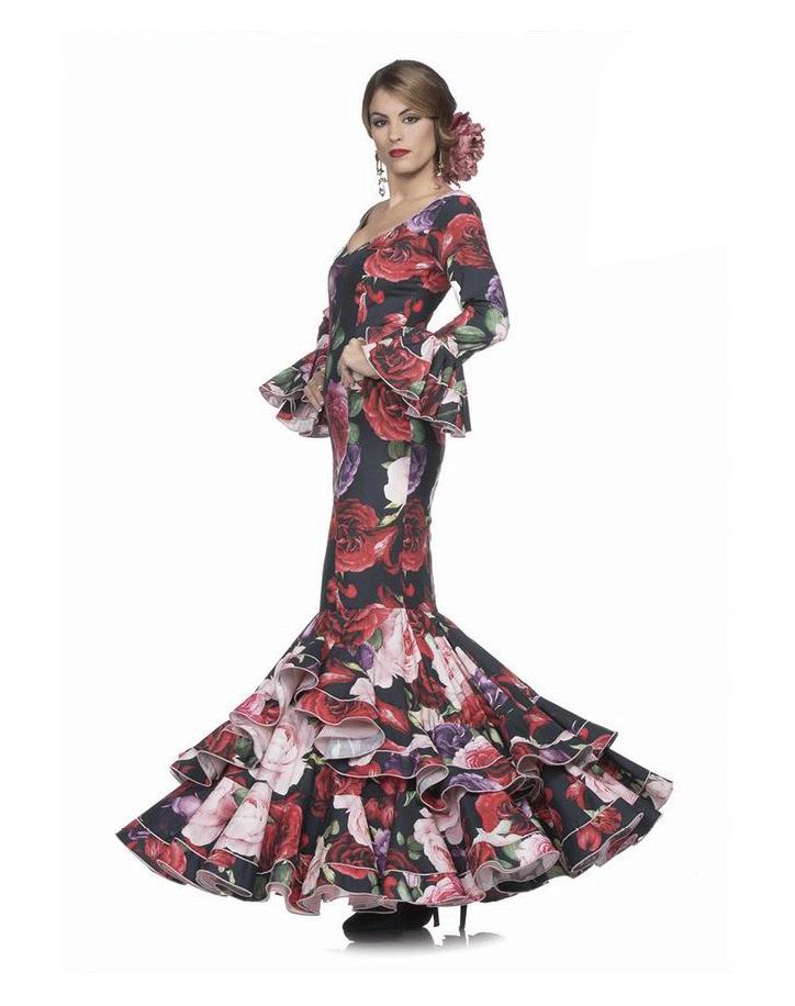 Traje de Flamenca. Modelo Palmera Flor Roja. 2017-2018