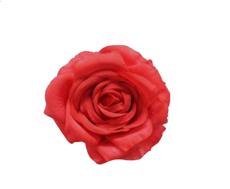 Rose de taille moyenne en tissu rouge. Modèle Oporto. 11 cm
