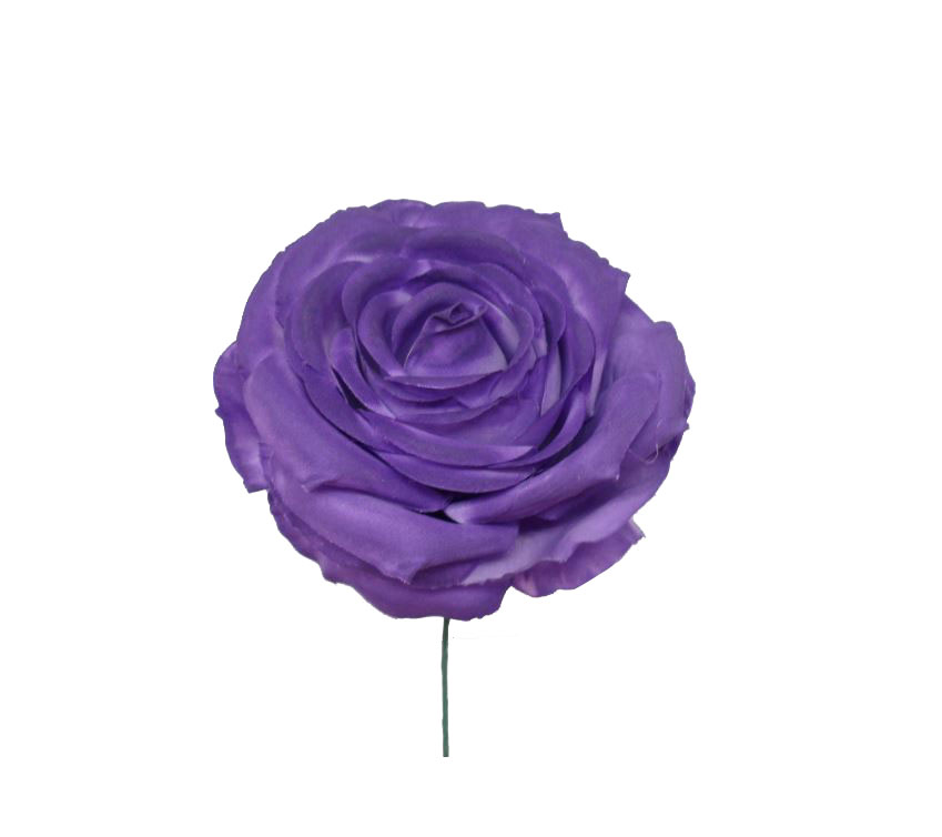 Rose de taille moyenne en tissu violet. Modèle Oporto. 11 cm