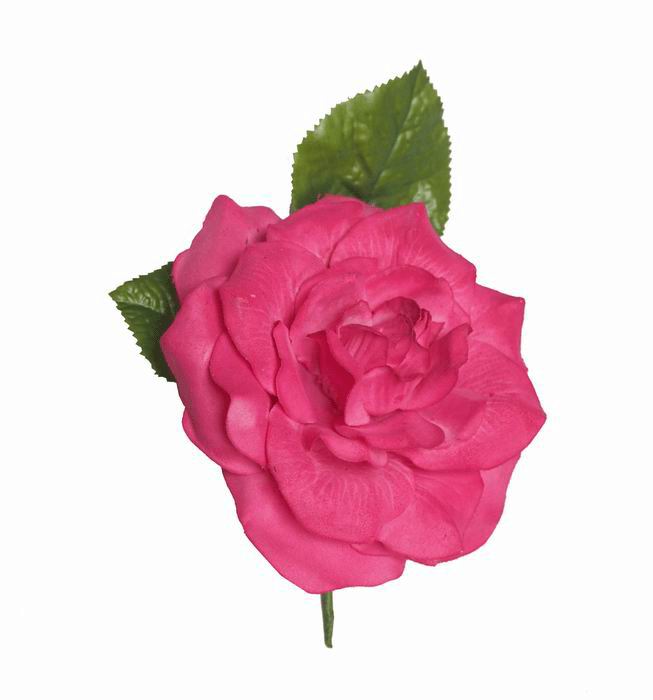 Grande Rose Fleur Flamenca. Modèle Parma. Fuchsia. 15cm