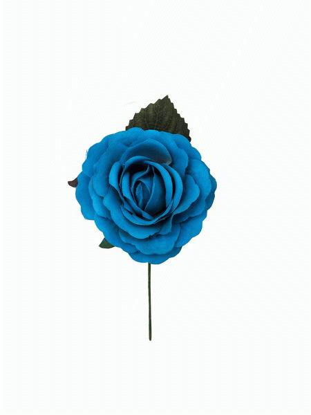 Rose Flamenca de taille moyenne en Turquoise. Model Venecia. 11cm