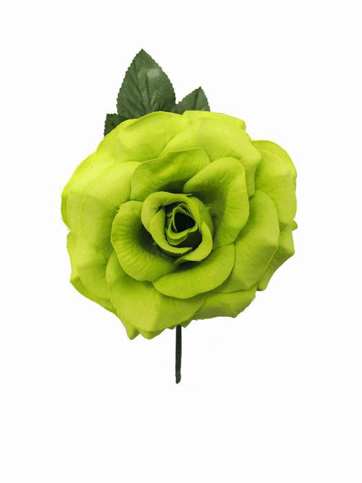 Flamenca Rose in Pistachio Green Medium size. Model Venecia. 11cm