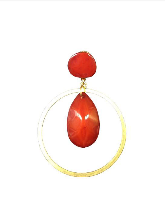 Flamenco Earrings in Red Crystal Resin