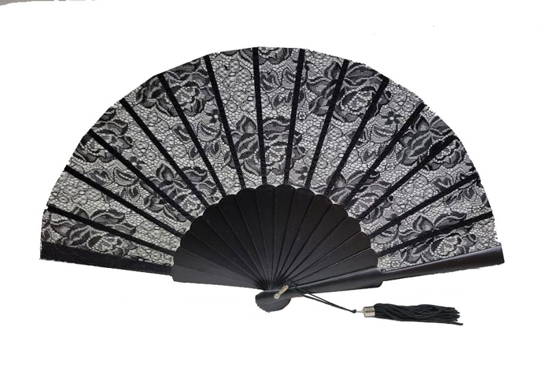 Black Blond Lace Fan for Ceremony. Ref. 1384N