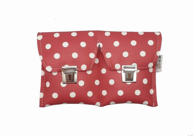 Special Castanet Case in Red with White Polka Dots