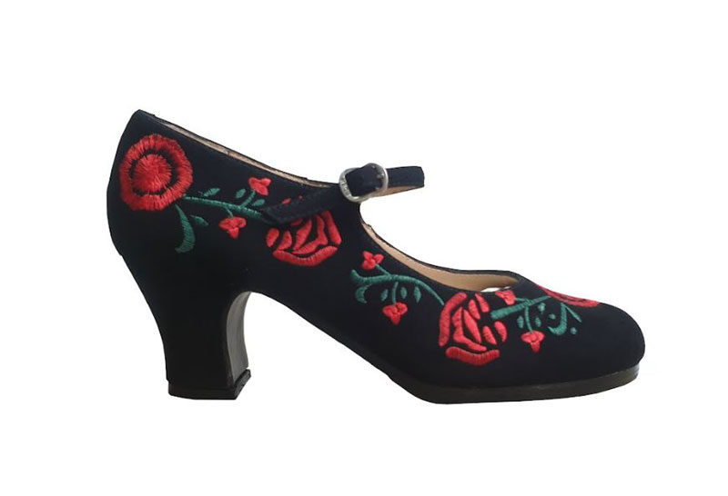 Zapato de baile flamenco con tacón pintado a mano - Calzados
