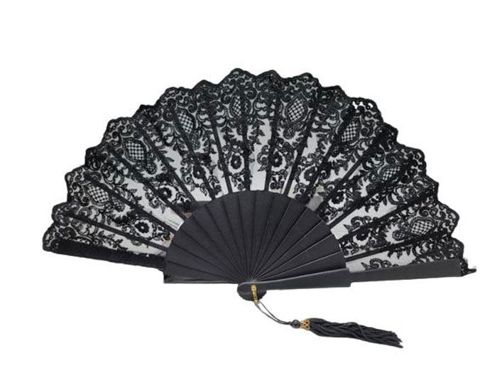 Black Lace Fan for Ceremony or Party. Ref. 1604