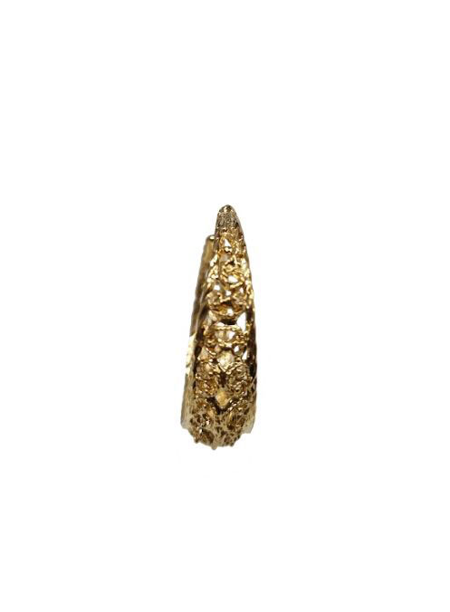 Golden Oval Ornamented Filigree Earrings