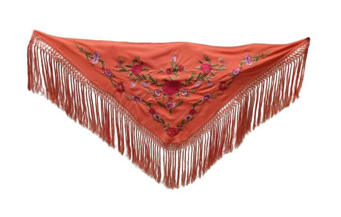 Hand Embroidered Small Shawl for Flamenco Costumes