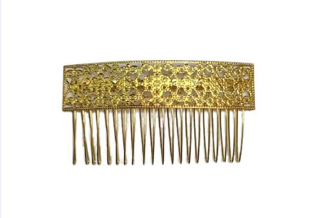 Small Flamenco Comb in Golden Metal