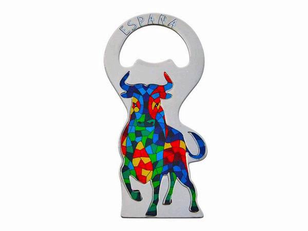 Gaudi-Style Mosaic Bull Bottle Opener with Magnet