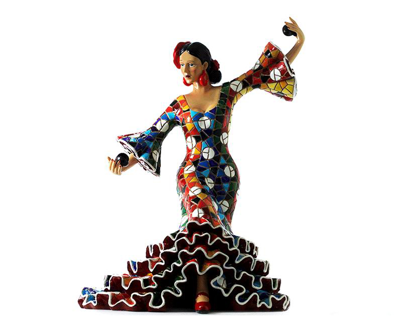 Flamenca con Traje de Mosaico. Barcino. Multicolor. 20.5 cm