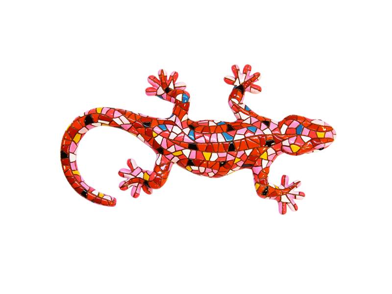 Salamandre Mosaïque Rouge. 15cm