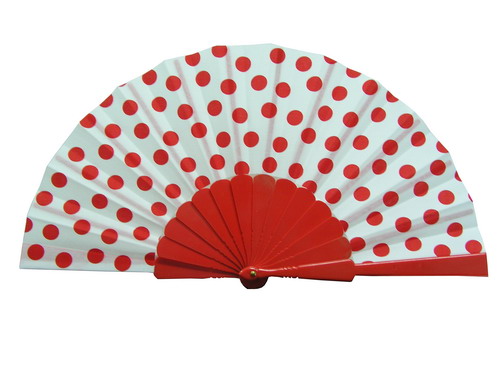 Polka Dots Fan With White Background And Red Polka Dots