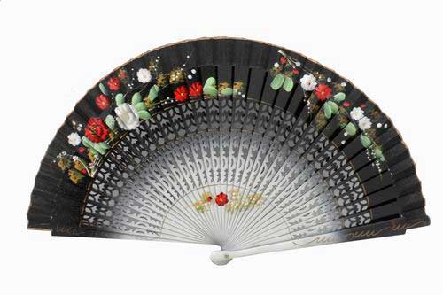 Painted Fan Decorated with Flowers. Ref. 161NG