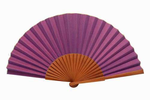 Plain silk fan. Purple