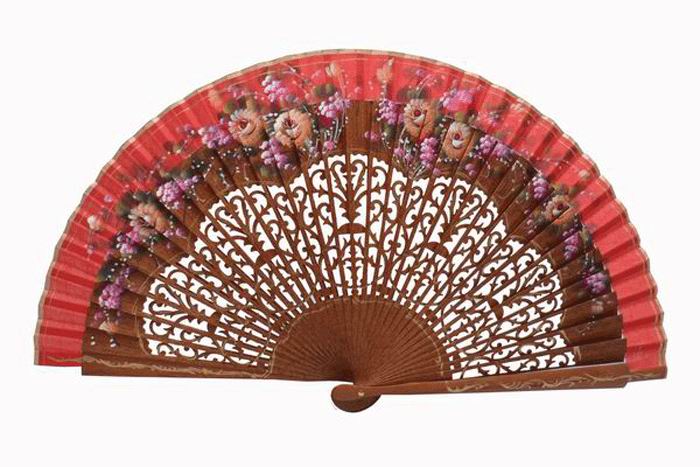 Bubinga fan spanish handicraft. Ref. 394