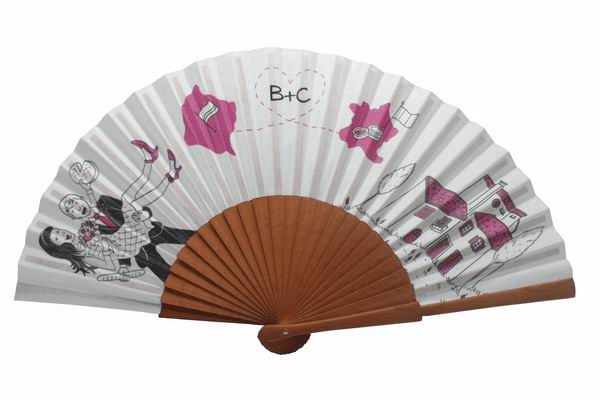 Varnished Wooden Fan With 24 Polished Ribs