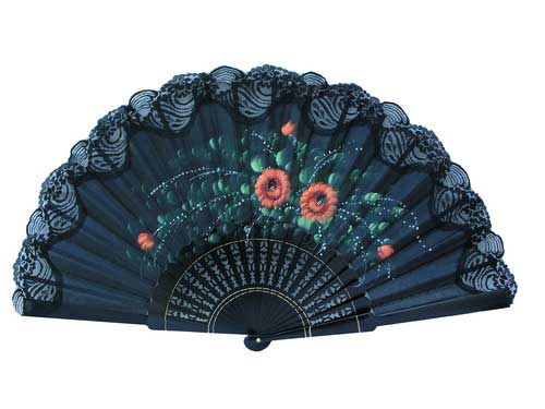 Hand Painted Fan With Lace ref. 152