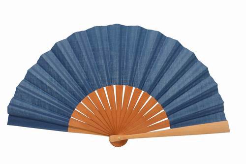 Navy Blue Silk Fan For Handbag