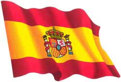 Waved Spanish flag. Stickers GRD