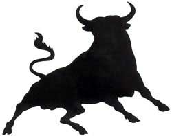 San Fermin black Bull silhouette – small sticker
