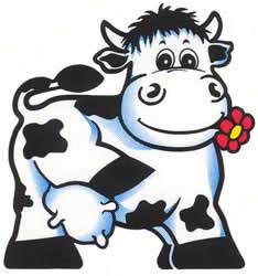 Cow with flower - Sticker