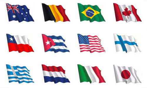 Bandera España y Otros países del mundo - Pegatina