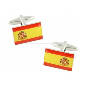 Cufflinks Spanish Flag with National Coat of Arms