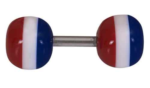 カフス　ボール部分-フランス国旗カラー