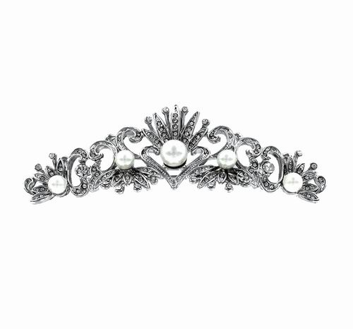 Costume Jewelry Zirconia and Pearl Brooch. Ref. 297