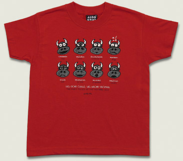 Camiseta 8 caras toro rojo (niño)