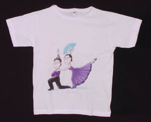 Camiseta Flamenca - Pareja Malva con Abanico