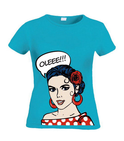 Camiseta Flamenca Warhol Turquesa