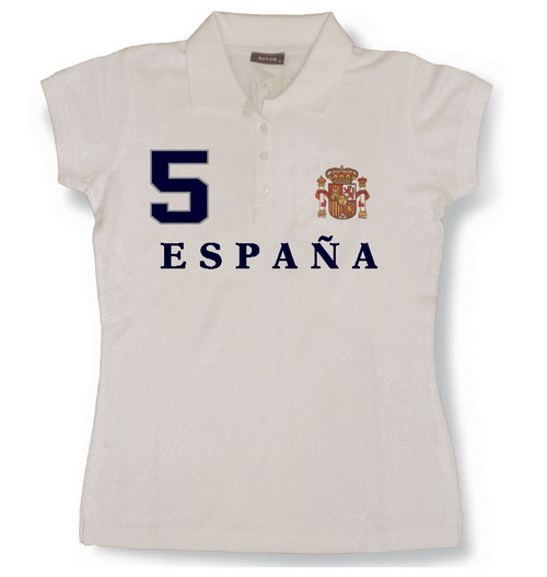 Polo Espagne pour femme. Blanc