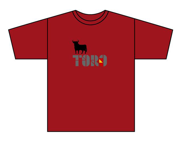 T-shirt Taureau Logo Espagne. Rouge