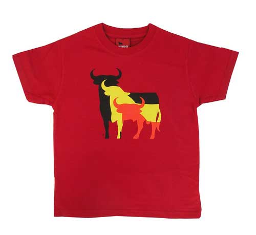 Camiseta 3 Toros Osborne para niño. Rojo