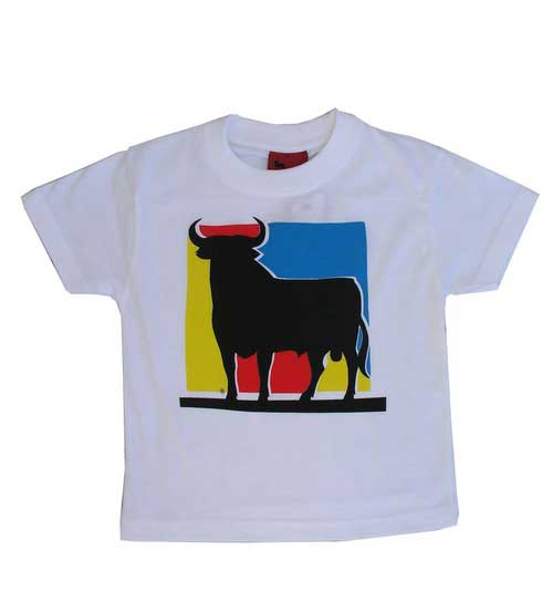T-shirt Taureau Osborne Carré blanc. Enfant