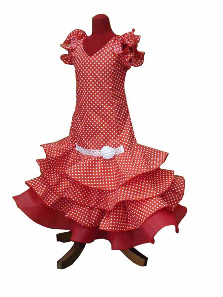 Robe de flamenca pour enfant. Modèle Séville Rouge