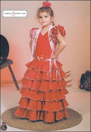 Trajes de flamenca niña - mod. Rosal pintado