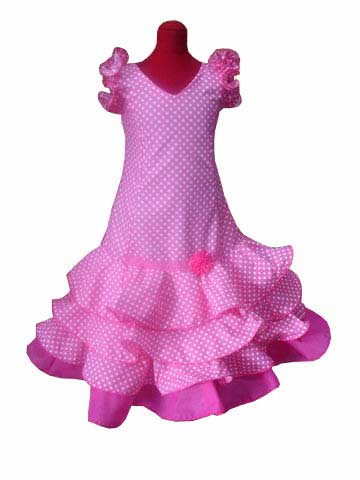 Robe de flamenca pour enfant. Modèle Séville Fuxia