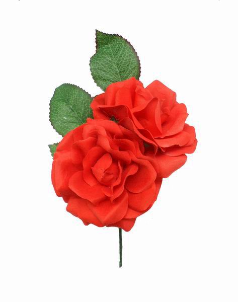 Fleur flamenco mod. Deux roses Saly. 16X11cm
